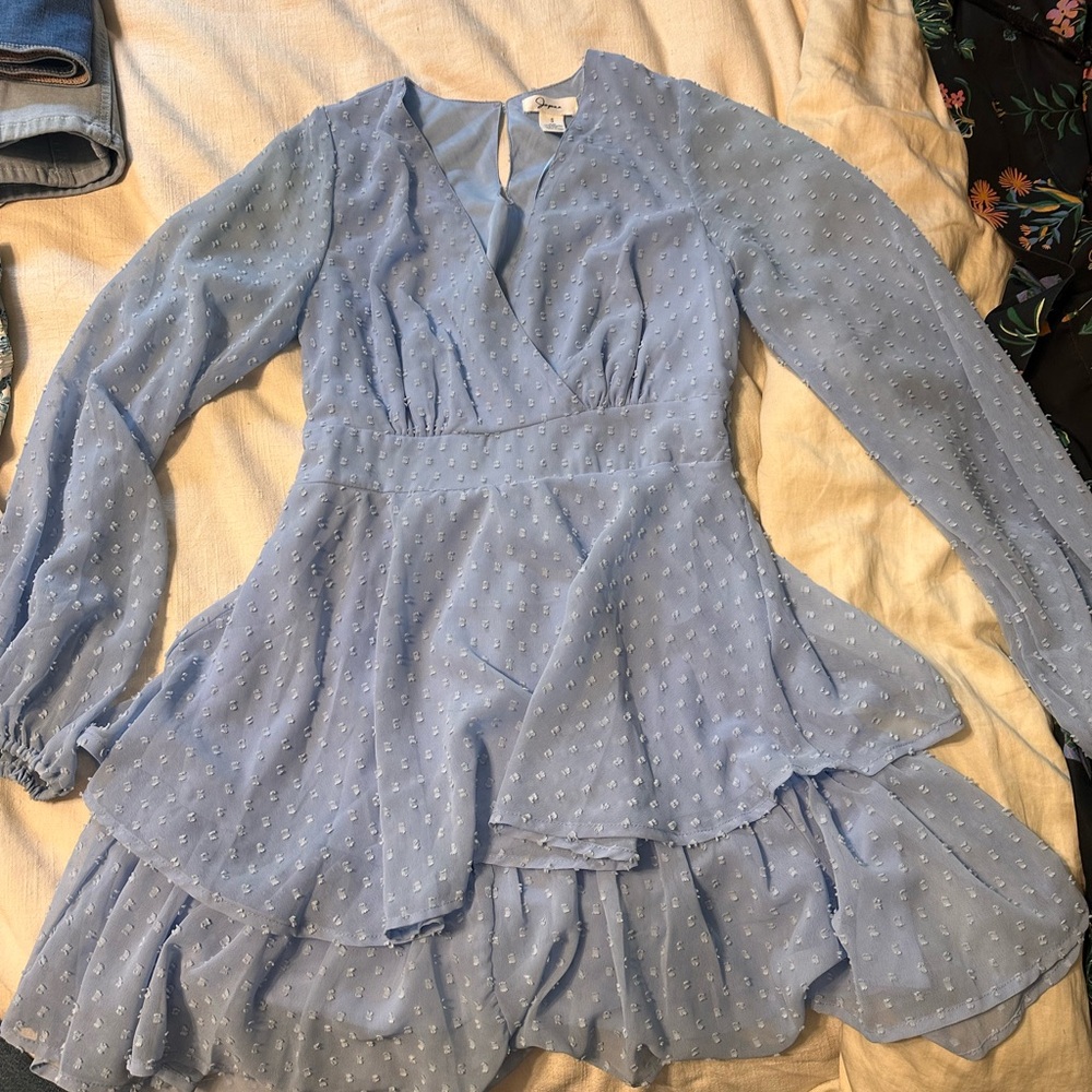 Japna Light Blue Long Sleeve Dress